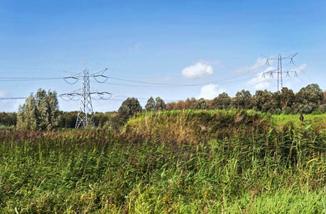 Riesjard Schropp: hoogspanning landschap flevopolder 2